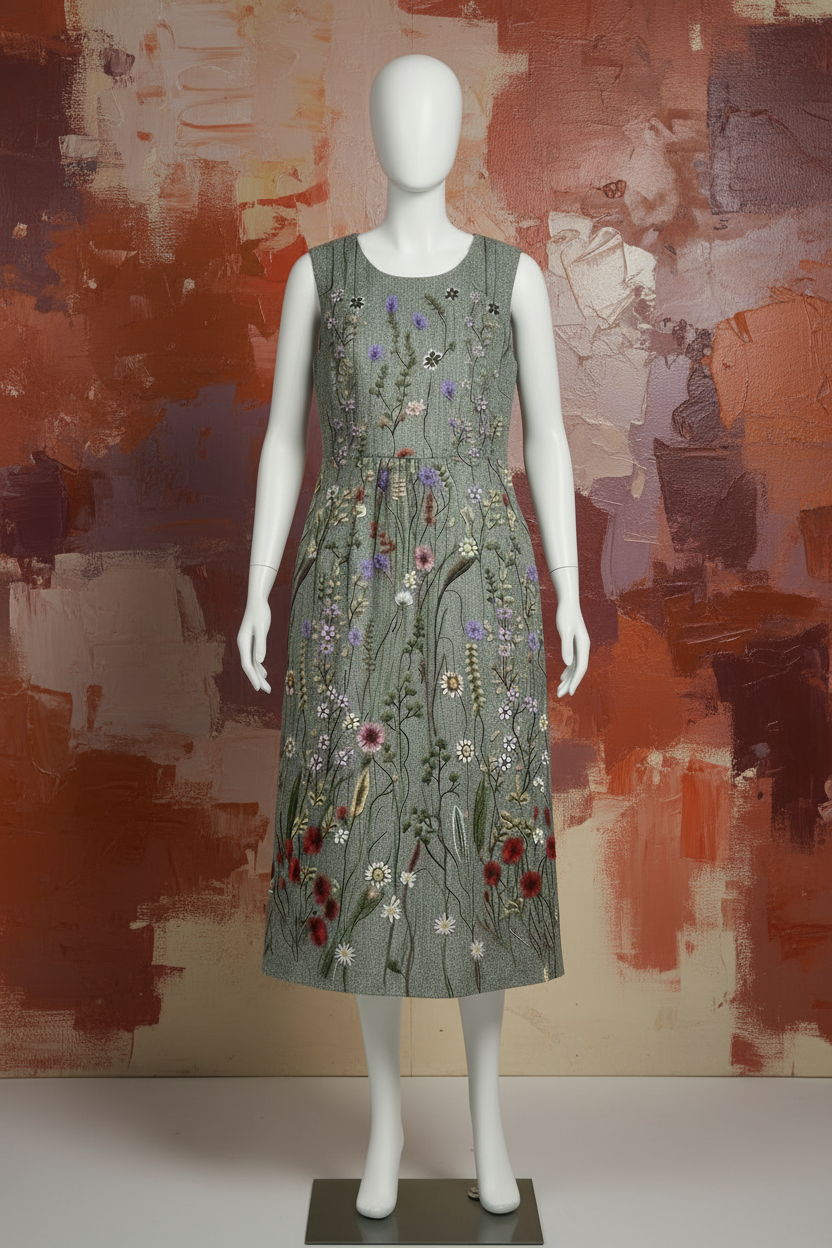 AVÉLIA™ | Vestido Midi Flores Eternas
