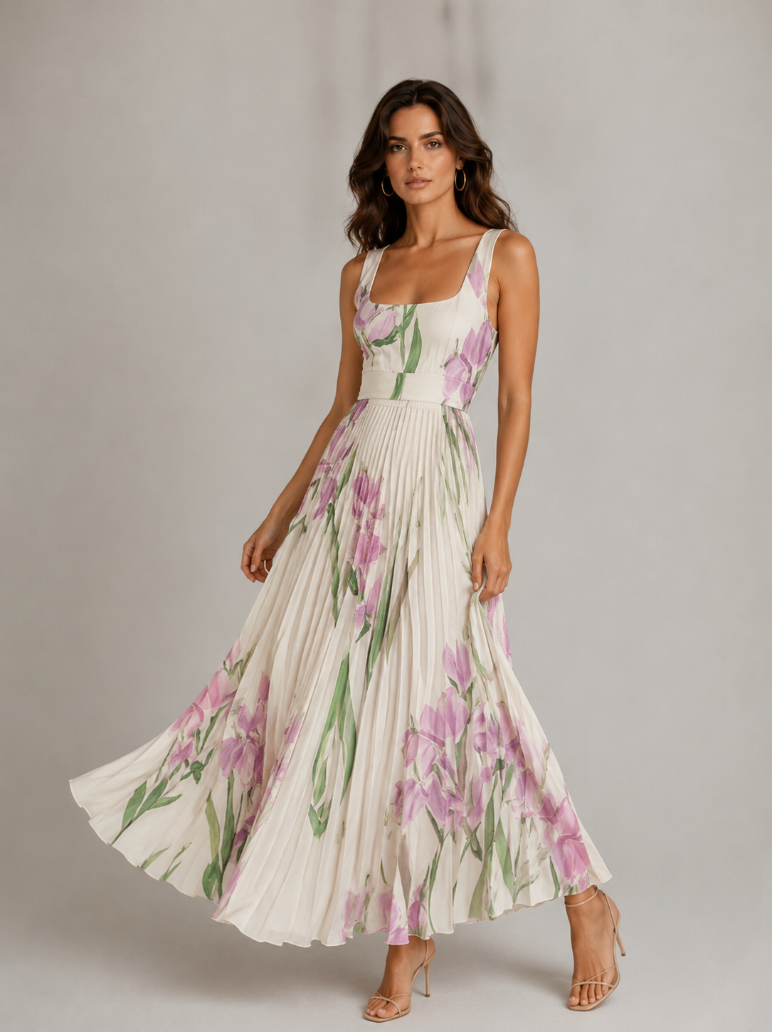 ALYSÉA | Vestido largo floral en línea A