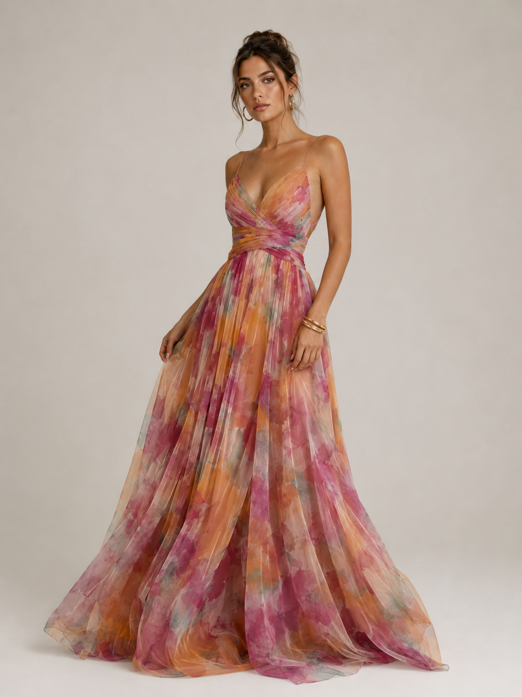 LUMIÈRE | Vestido largo floral elegante