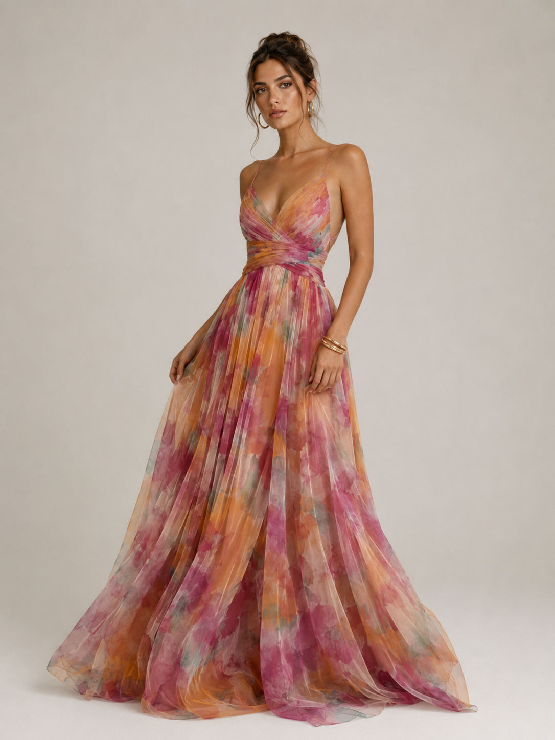 LUMIÈRE | Vestido largo floral elegante